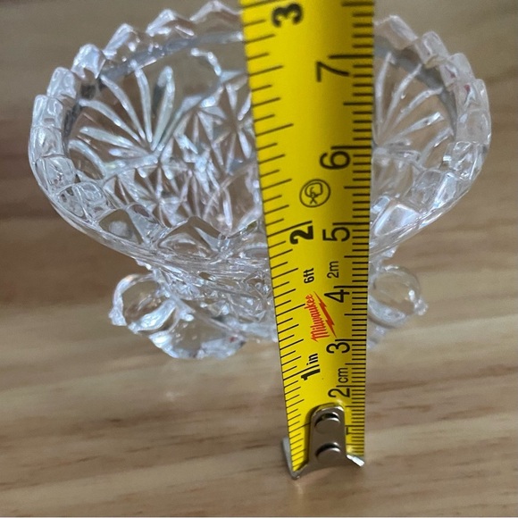 Vintage Hofbauer Byrdes Crystal Trinket Bowl Clear 3 Footed Bird Design Mini - Picture 10 of 10